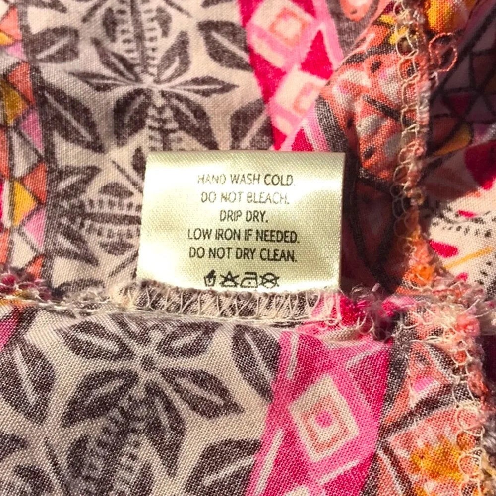Miami Boho Brown Orange Pink Cream Floral Printed Halter Midi Dress Size Medium - Picture 16 of 16